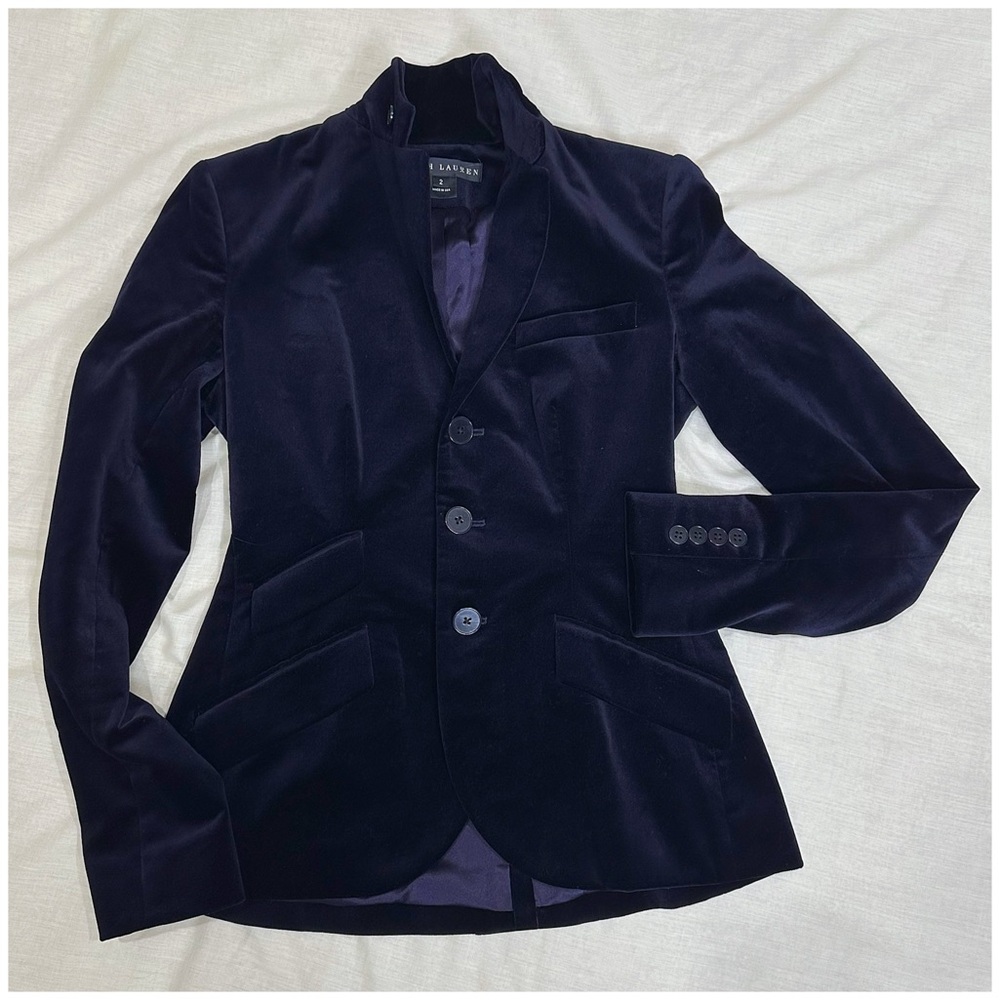 Ralph Lauren Black Label Velvet Equestrian Style Jacket